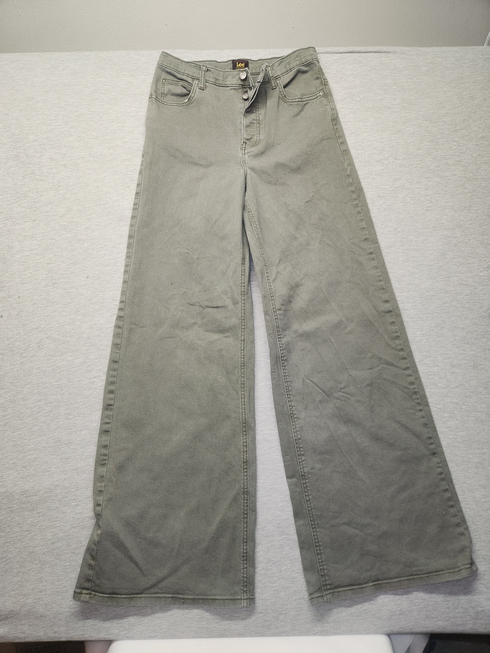 Lee Olive Green Wide Leg High-Rise Jeans